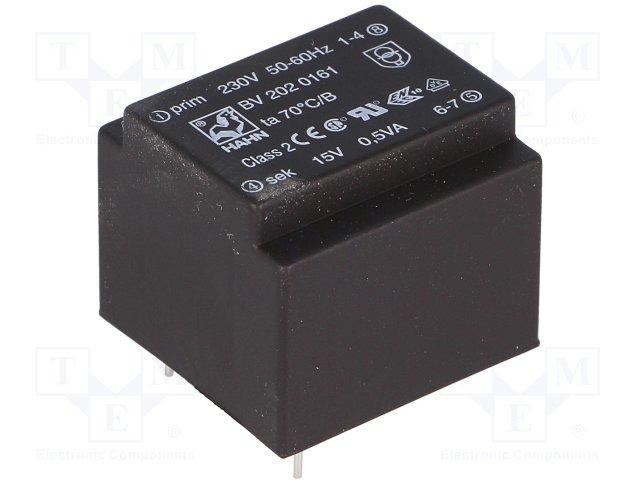 Transfo moule 0.5va  6v 83ma 22.6x21.7x19mm