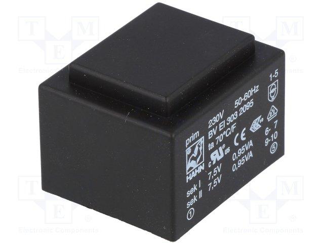 Transfo moule 1.8va 2x18v 32.5x27.5x23.8mm