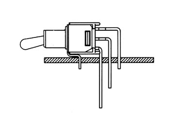 Inverseur 90° subminiature horizontal bipolaire on-on