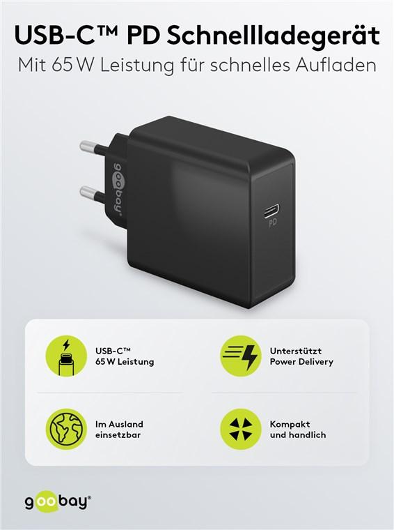 Chargeur rapide usb-c pd3.0 multi tension (65w) pc portable,tablette,telephone..