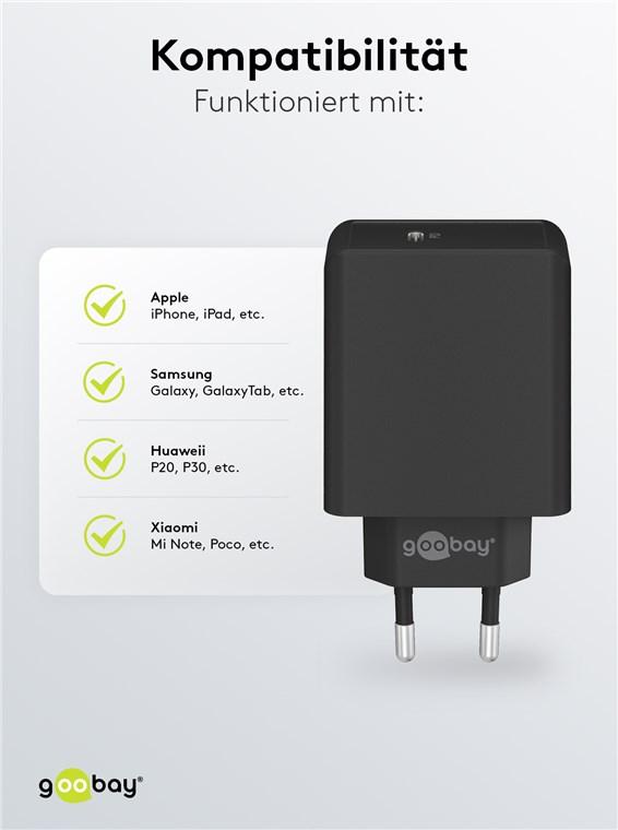 Chargeur rapide usb-c pd3.0 multi tension (65w) pc portable,tablette,telephone..