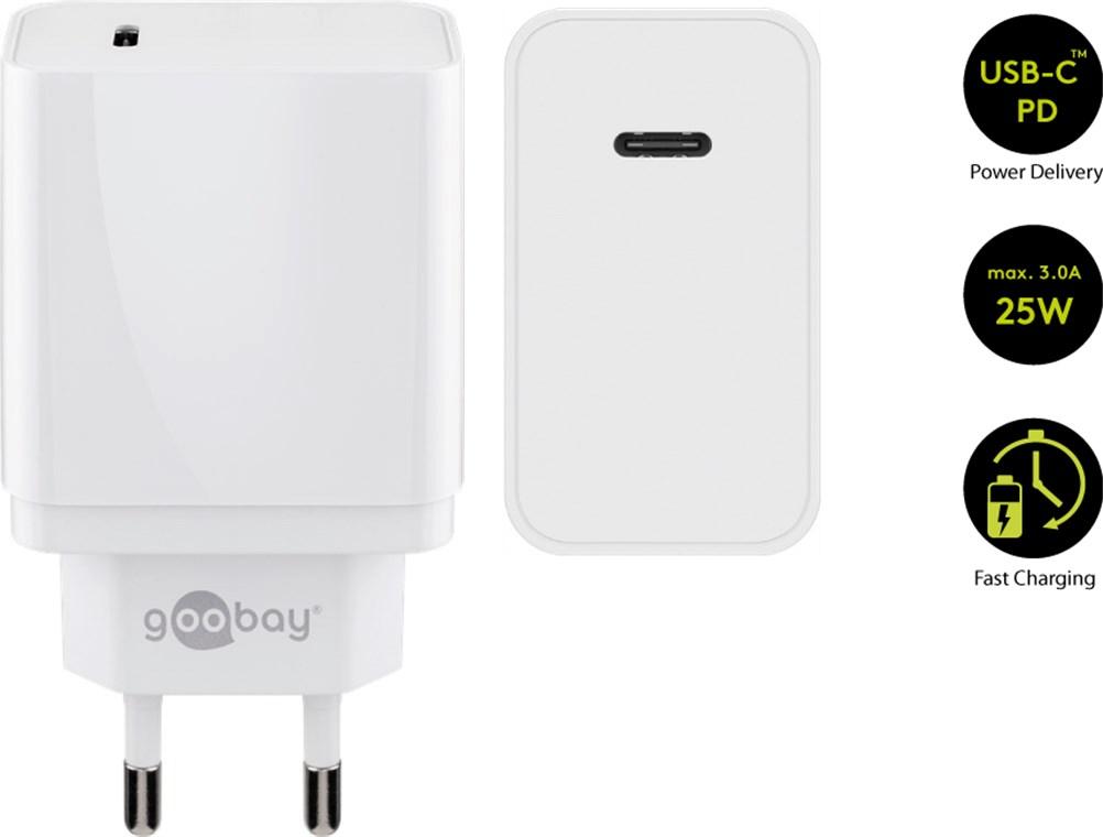 Goobay Kit de Charge USB-C Double 2.4A Noir - Chargeur téléphone