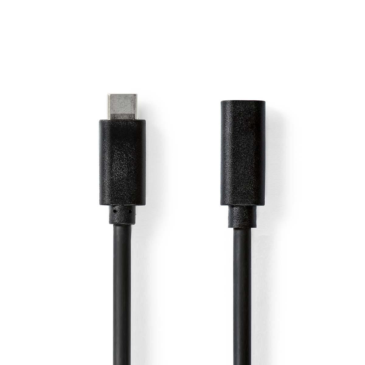 Rallonge USB-C 3.1 Mâle vers USB-C Femelle - noir 1m