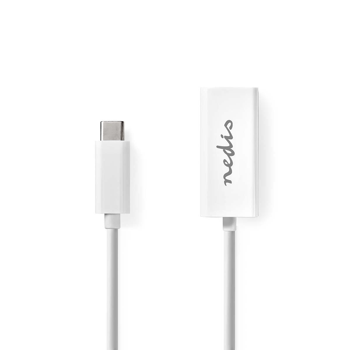 Câble USB-A 3.0 Femelle vers USB-C Mâle OTG Cuivre Gaine PVC Blanc