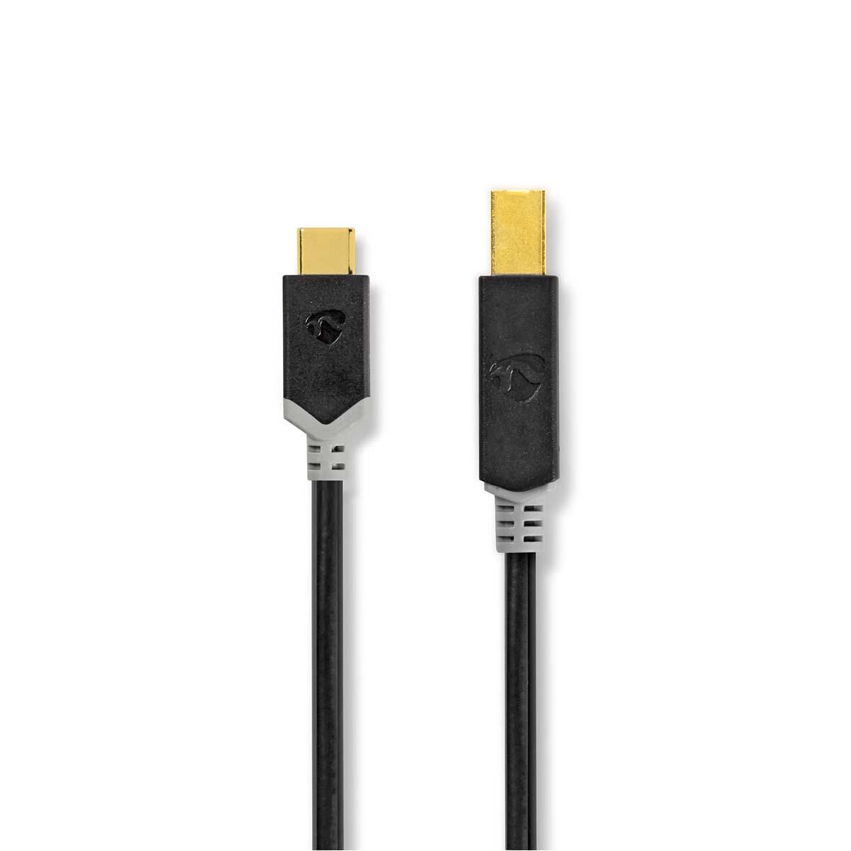 Cordon usb-c vers usb-b high speed 480mbps plaqué or