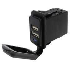 Usb double, alimentation 12v/24v, sortie 5v / 2x2.1a, cosse 6.3mm ip64