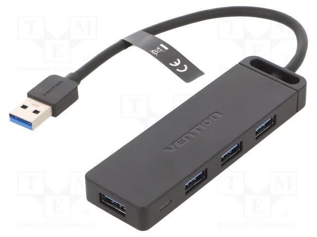 Hub usb 3.0 /  4 ports /  usb 3.0 / noir / haute vitesse 5gbps