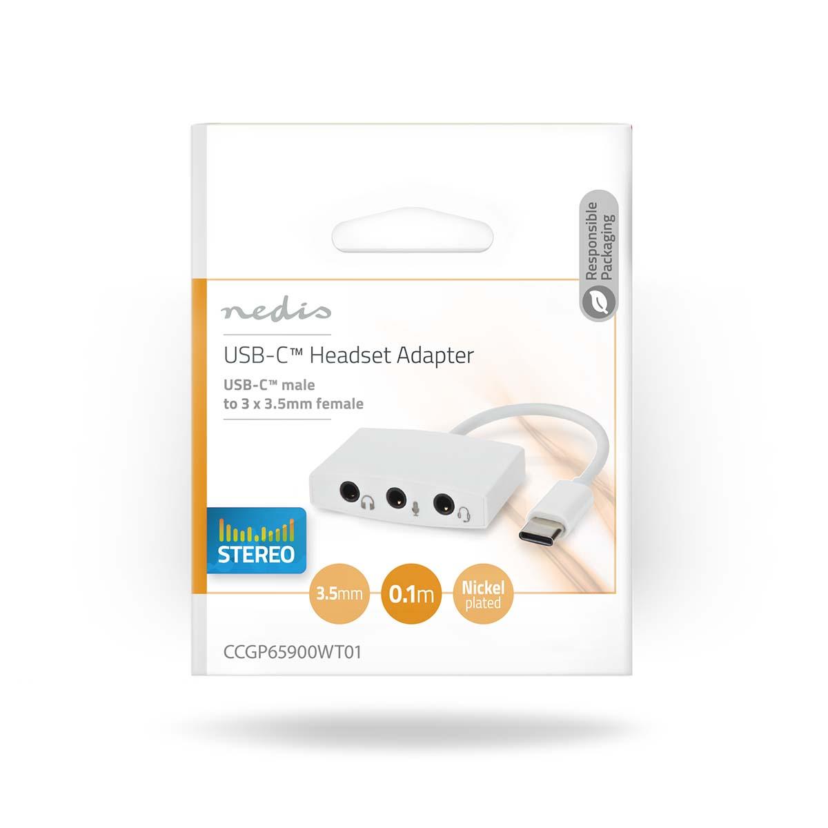 Adaptateur usb-c vers 3 jacks 3.5mm pour micros, casques, micro-casques... (carte son)