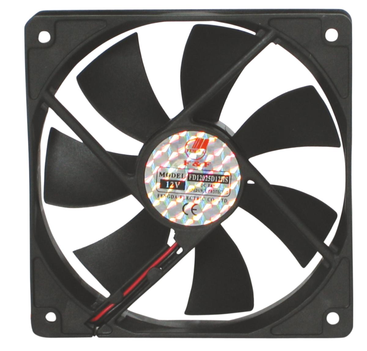 Ventilateur 12v 0.31a 120 x 120 x 25mm 126.5m3/ 35dba roulement a paliers lisses