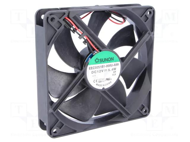 Ventilateur 12v 0.31a 120 x 120 x 25mm 183.8m3/h 44.5dba sunon roulement a billes
