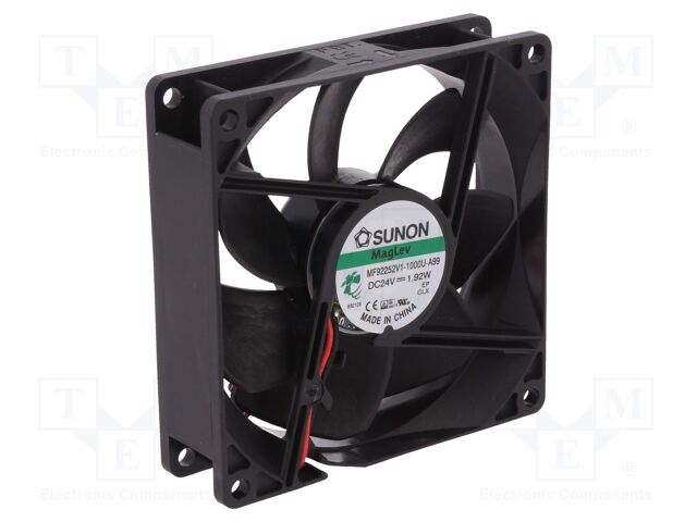 Ventilateur 24v 0.075a 92x92x25mm 87.04m3/h 34.0dba sunon type vapo