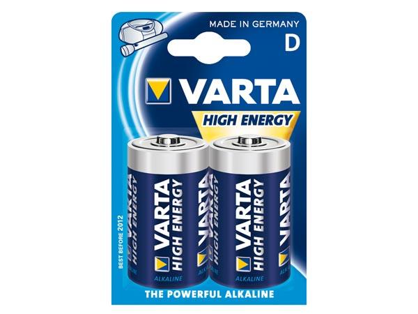 Blister de 2 piles alcaline VARTA 1,5V Longlife Power LR20 - 4920121412