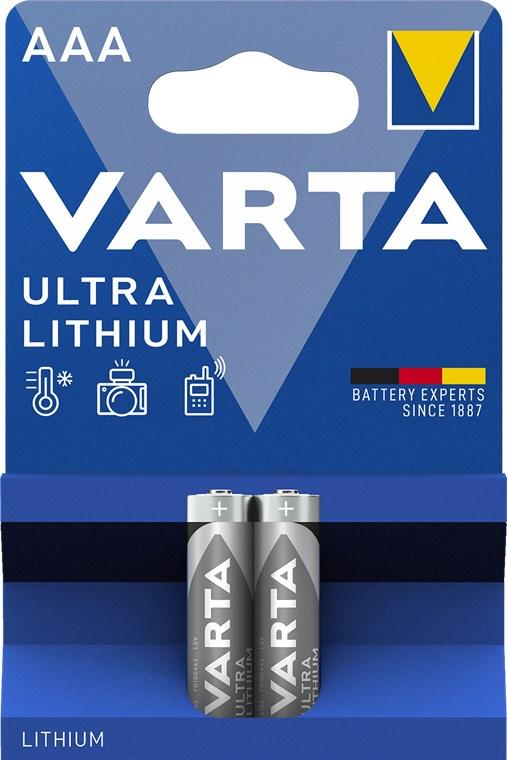 E44-Pile varta au lithium aaa (r03) 1.5v 1100mah blister de 2 pièces à 5,90  €