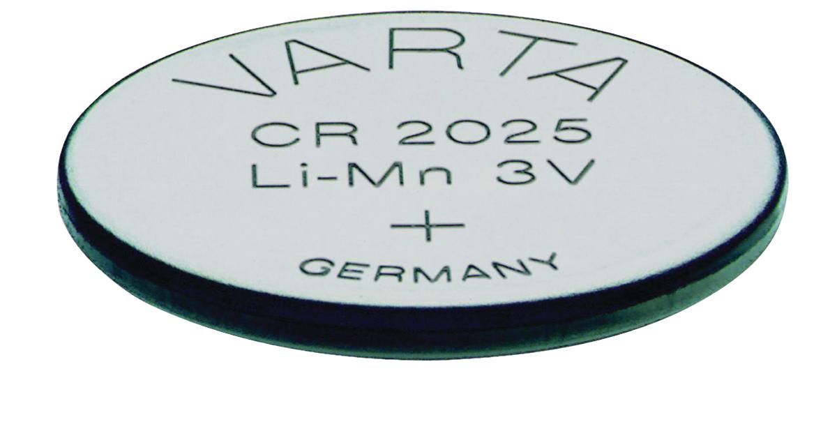 E44-Pile bouton lithium 3.0v 170ma (20x 2.5mm) cr2025 varta 6025.801.401 à  1,90 €