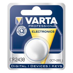 Pile bouton lithium 3.0v 280ma (24.5x 3.0mm) cr2430 varta 6430.801.401