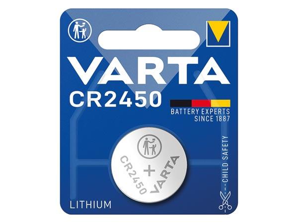 E44-Pile bouton lithium 3.0v 560ma (24.5 x 5.0mm) cr2450 varta