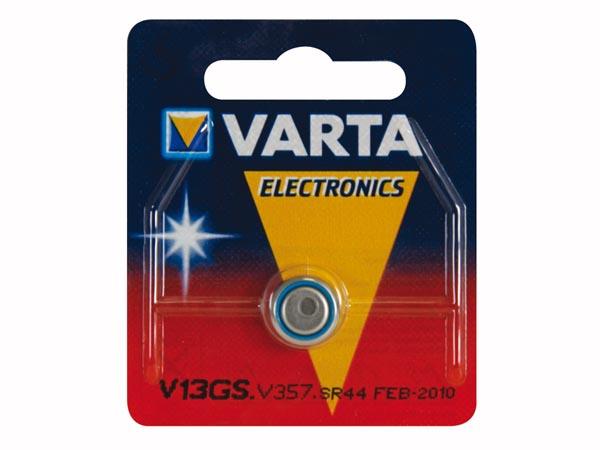 Pile bouton oxyde d'argent 1.55v 155ma (11.6x5.4mm) sr44sw / varta 4176.101.401