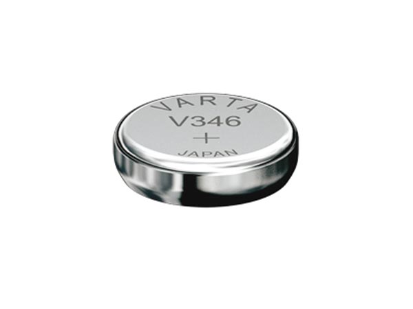 Pile bouton oxyde d'argent 1.55v 10ma (7.9 x 1.29mm) sr712sw/v346 varta 346.101.111