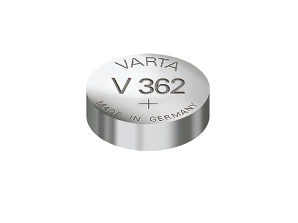 Pile bouton oxyde d'argent 1.55v 21ma (7.9x 2.1mm) sr721sw/sr58sw/varta 362.801.111