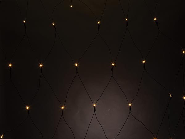 Guirlande 2 x 2m - 144 led - blanc chaud - câble noir - 36 v - ip44