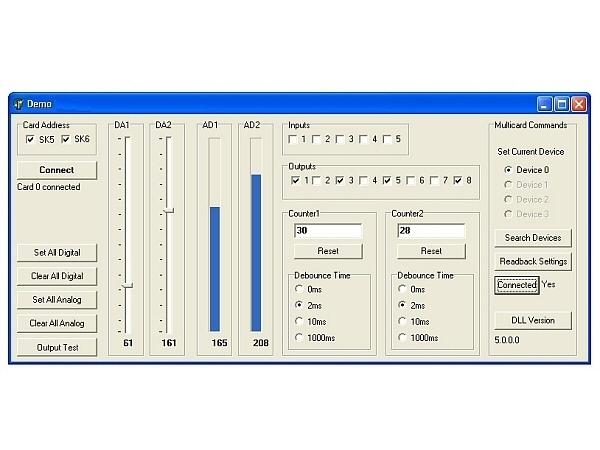 Carte interface usb d'experimentation