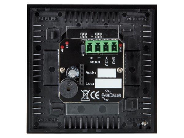 Module de commande en finition verre avec touches tactiles doubles, noir