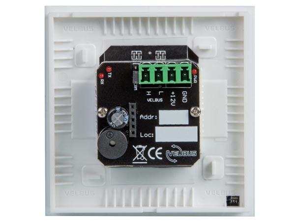 Module de commande en finition verre avec touches tactiles quadruples, blanc
