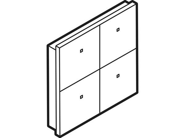 Module de commande en finition verre avec touches tactiles quadruples, blanc