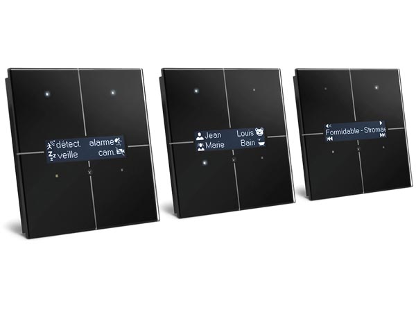 Module de commande en finition verre à écran oled et avec contrôleur de température, noir