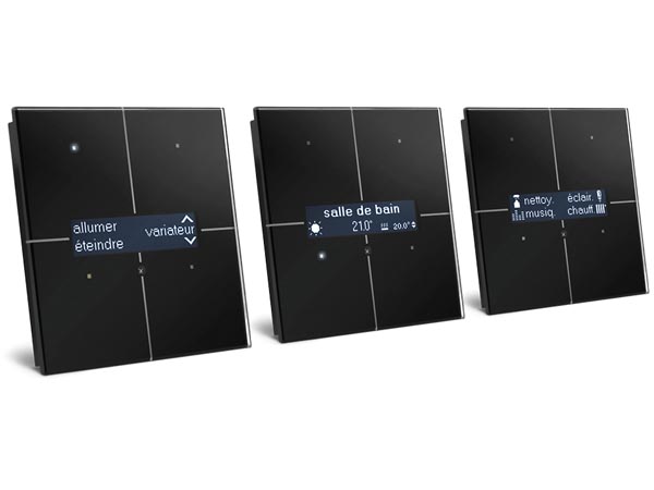 Module de commande en finition verre à écran oled et avec contrôleur de température, noir