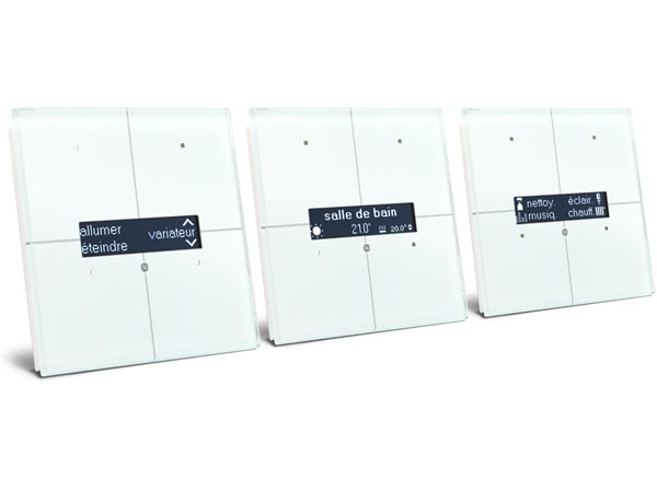 Module de commande en finition verre à écran oled et avec contrôleur de température, blanc