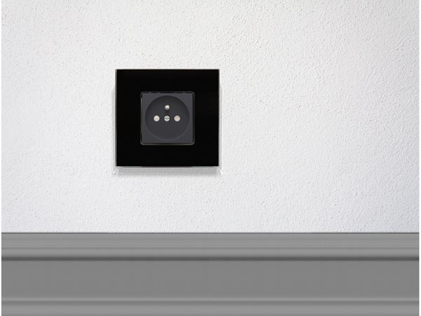 Plaque de recouvrement en verre pour niko®, noir brillant