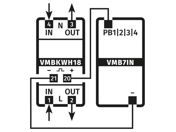Compteur d'énergie monophasé pour rail din, 5 (80) a, connectable à vmb7in