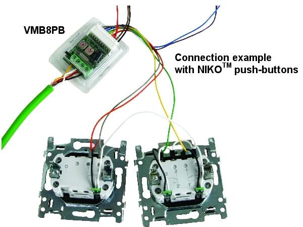 Jeu de 5 led de notification d'état bleues pour boutons-poussoirs niko® pour utilisation avec vmb8pbu