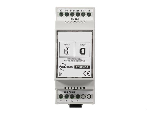 Module de configuration avec interface usb et rs-232 pour rail din