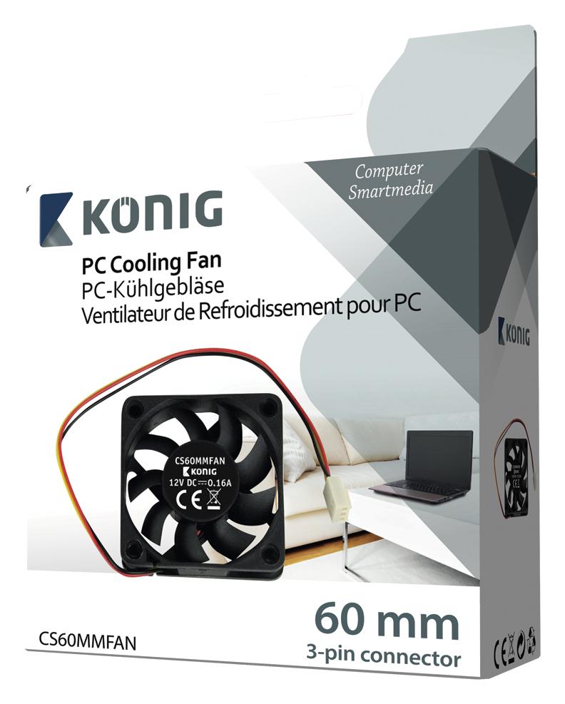 Ventilateur cc 12v 60mm, sortie 3 fils pour contrôle de vitessse, spécial carte mère/pc