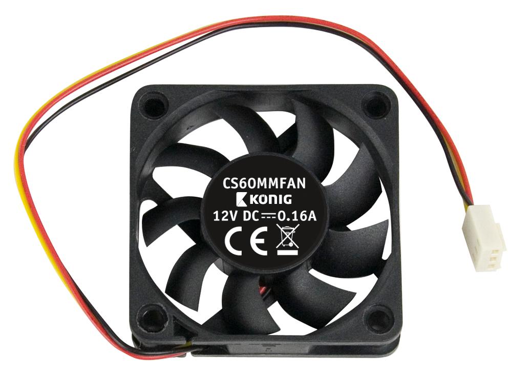 Ventilateur cc 12v 60mm, sortie 3 fils pour contrôle de vitessse, spécial carte mère/pc
