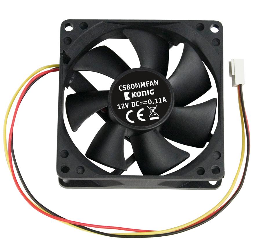 E44-Ventilateur cc 12v 80mm, sortie 3 fils pour contrôle de vitessse,  spécial carte mère/pc à 4,90 €