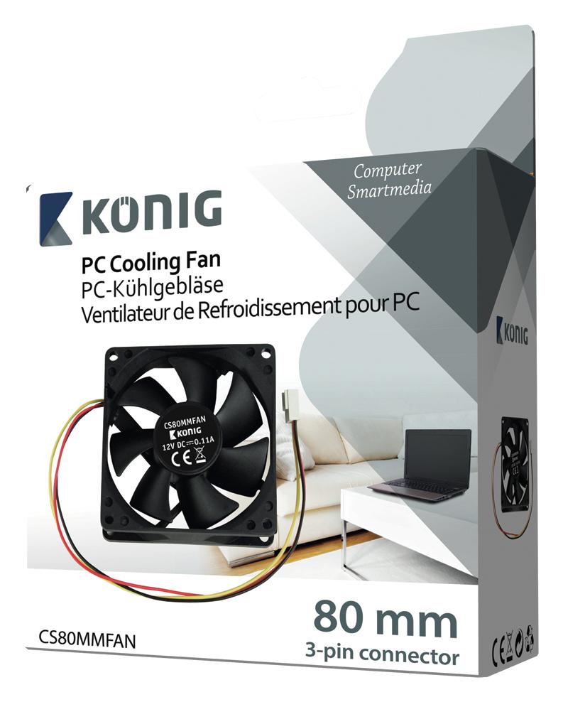 Ventilateur cc 12v 80mm, sortie 3 fils pour contrôle de vitessse, spécial carte mère/pc