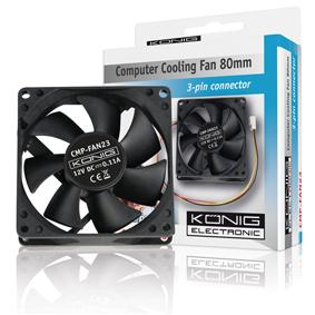 E44-Ventilateur cc 12v 80mm, sortie 3 fils pour contrôle de vitessse,  spécial carte mère/pc à 4,90 €