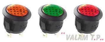 E44-Voyant 12v a led rouge d=20mm connexion par cosses plates 4.8mm à 2,50 €