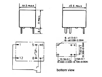 Dil relais 3a/150vca 1 x repos-travail 12vcc