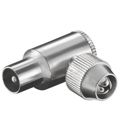 Fiche coaxial coudée male 9.5mm