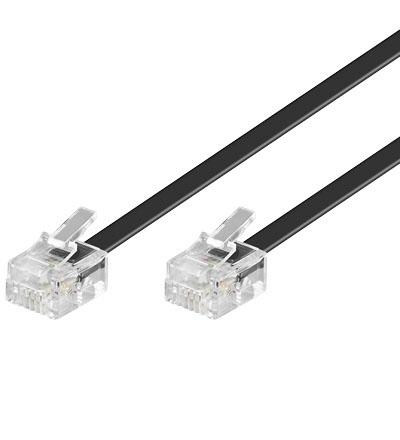 Cable rj-11 male/male 15 mètres noir