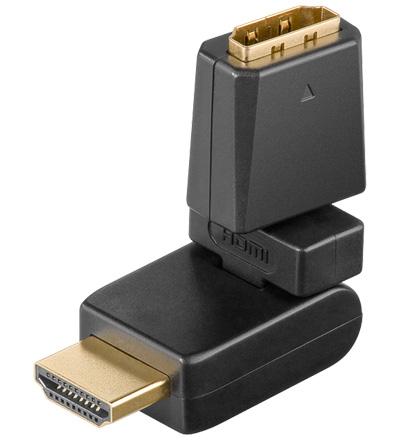 Adaptateur audio-video hdmi-a male / hdmi-a femelle orientable