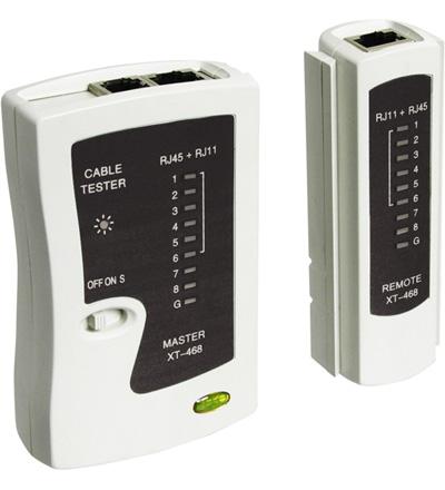 Testeur de câbles pour câbles téléphoniques (RJ11-RJ12) et câbles réseau  LAN (RJ45).