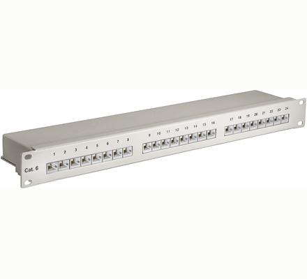 Cat patch panel cat6 24 port shielded gr