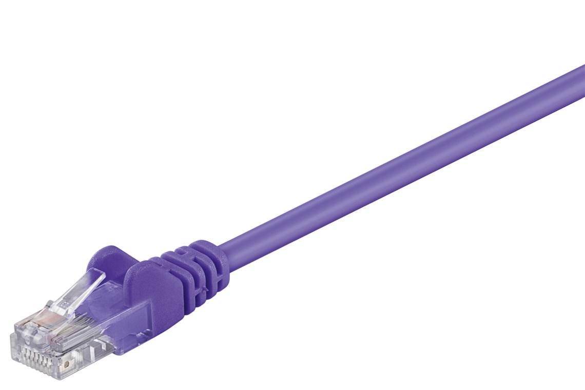 Cordon ethernet cat 5e rj45 mâle-mâle / u/utp / l=7.5m / violet