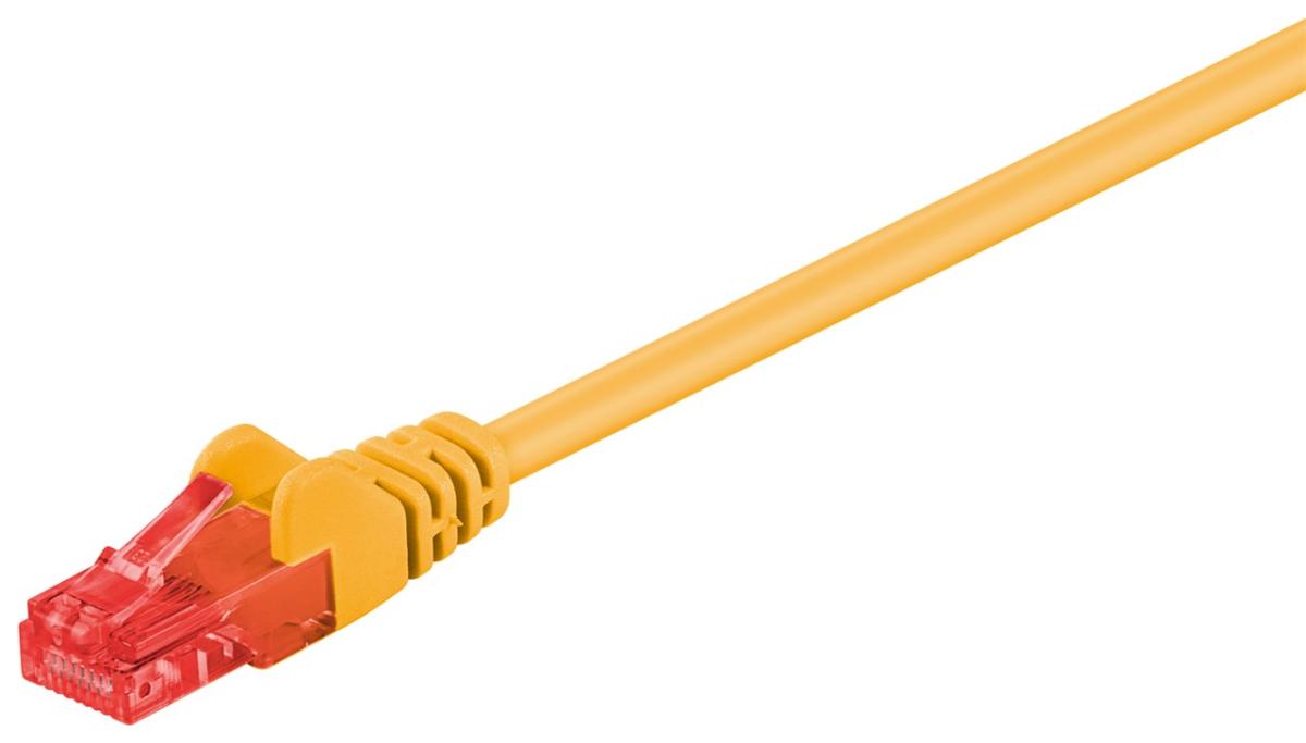 Cordon ethernet cat 6 rj45 mâle-mâle / u/utp / l=0.25m / jaune