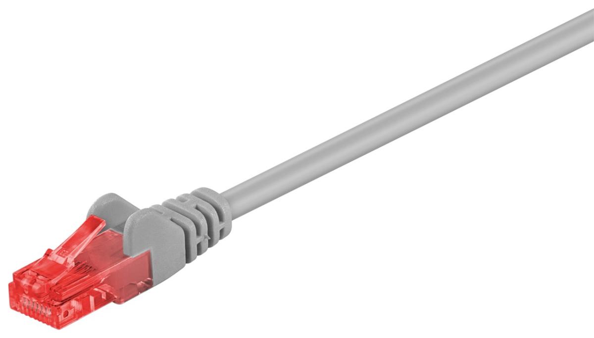 Cordon ethernet cat 6 rj45 mâle-mâle / u/utp / l=0.25m / gris